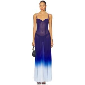 Leslie Amon Timeless Ombre Sea Dress in Deep Blue Ombre Women's Small
